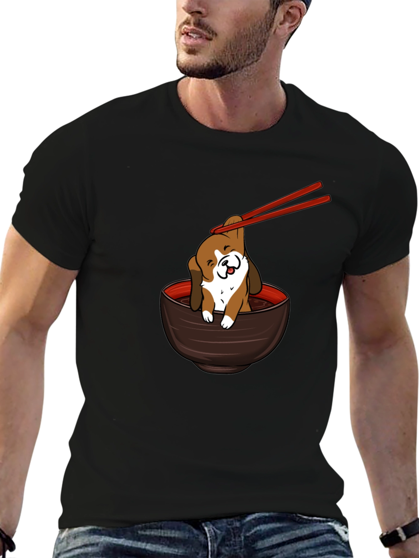 Cute Dog Ramen Bowl T-Shirt