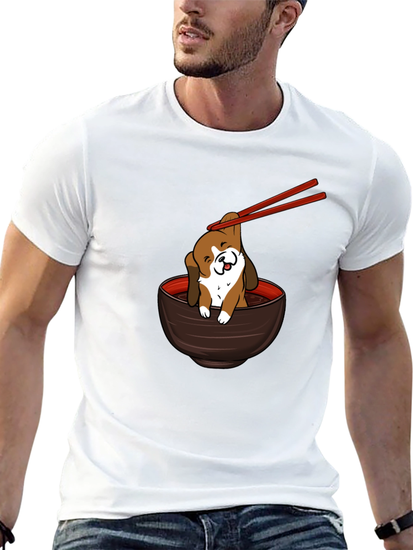 Cute Dog Ramen Bowl T-Shirt