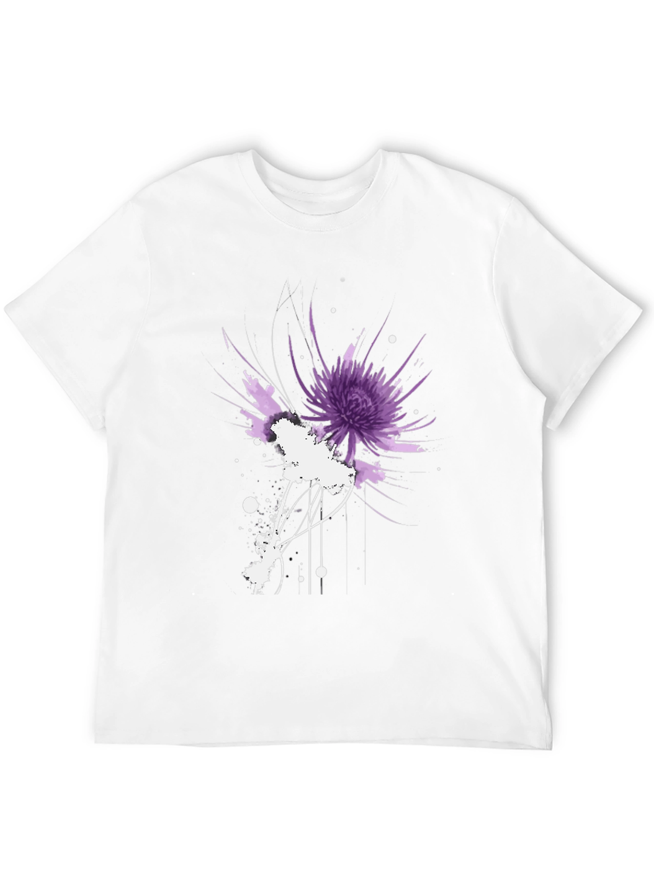 Abstract Floral Graphic Black T-Shirt