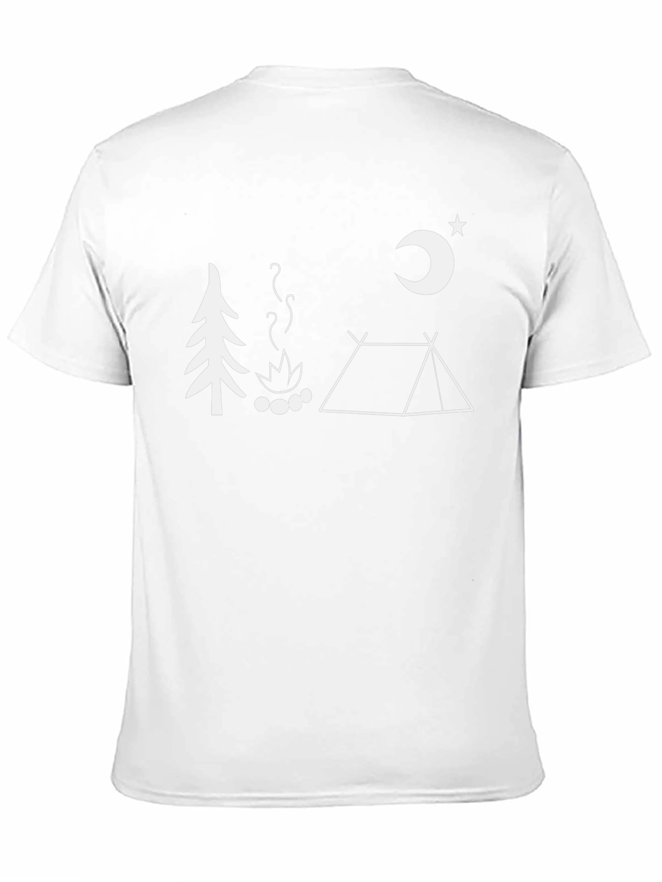 Camping Scene Graphic T-Shirt - Black