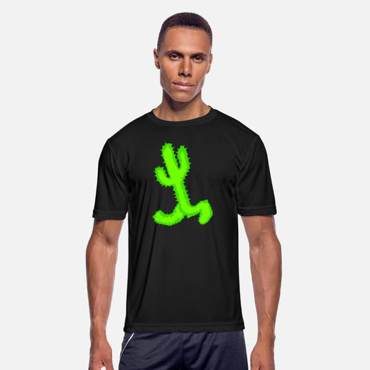 Cacti Desert Man Running Fast Funny Running Funny