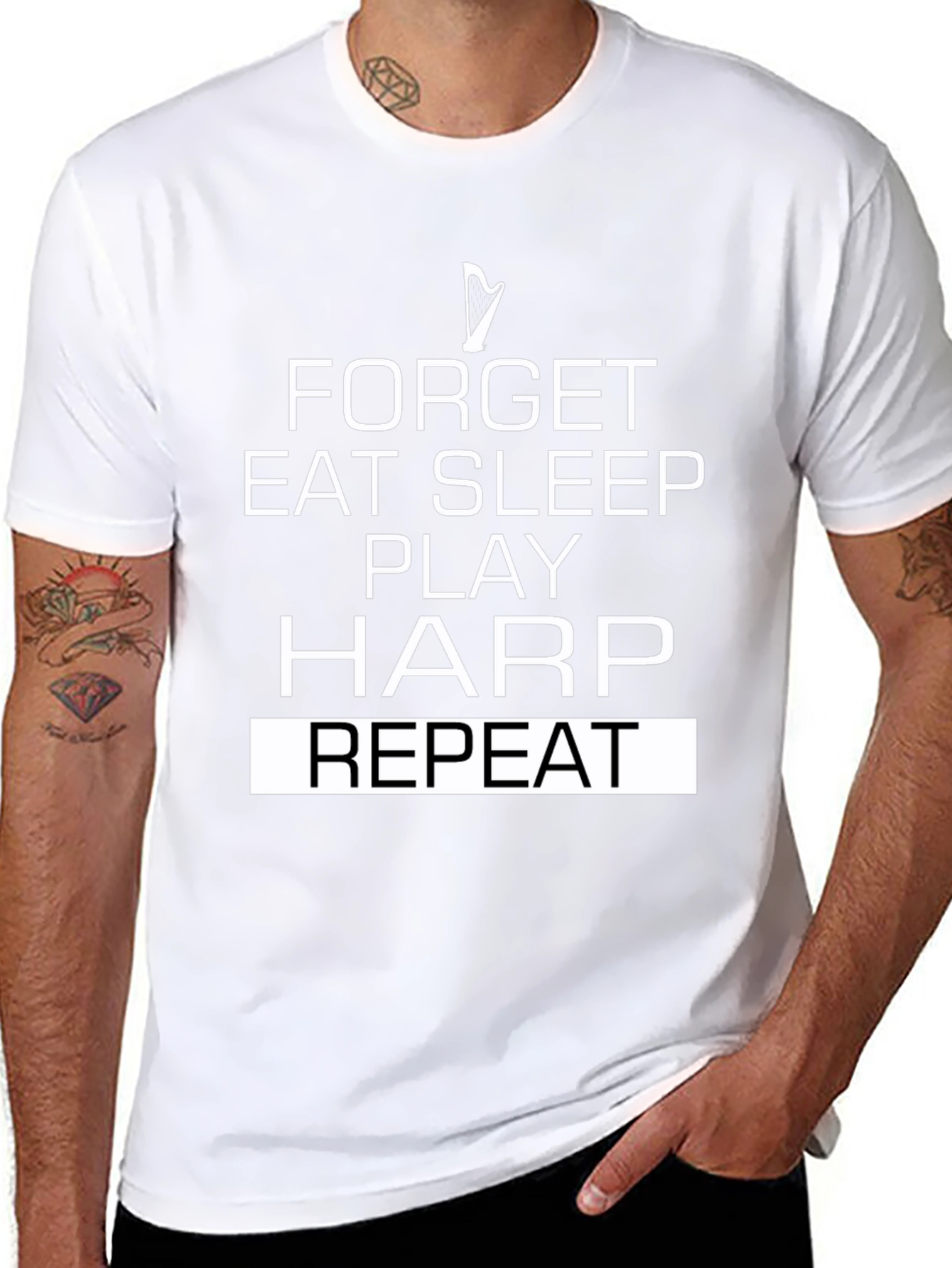 Forget Eat Sleep Play Harp Repeat T-Shirt