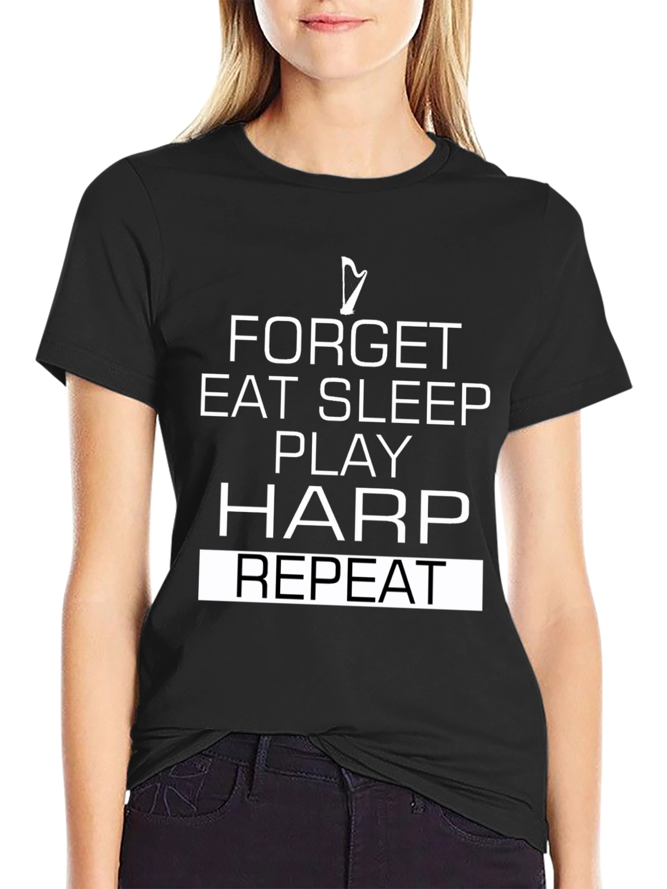 Forget Eat Sleep Play Harp Repeat T-Shirt
