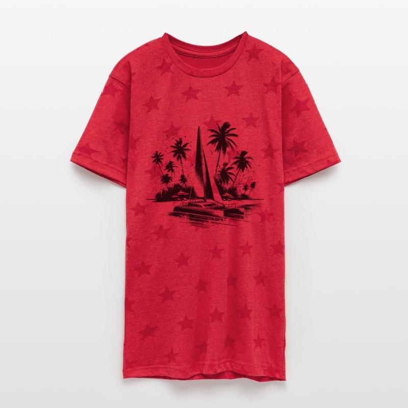 Catamaran Sailing Boat With Palm Trees