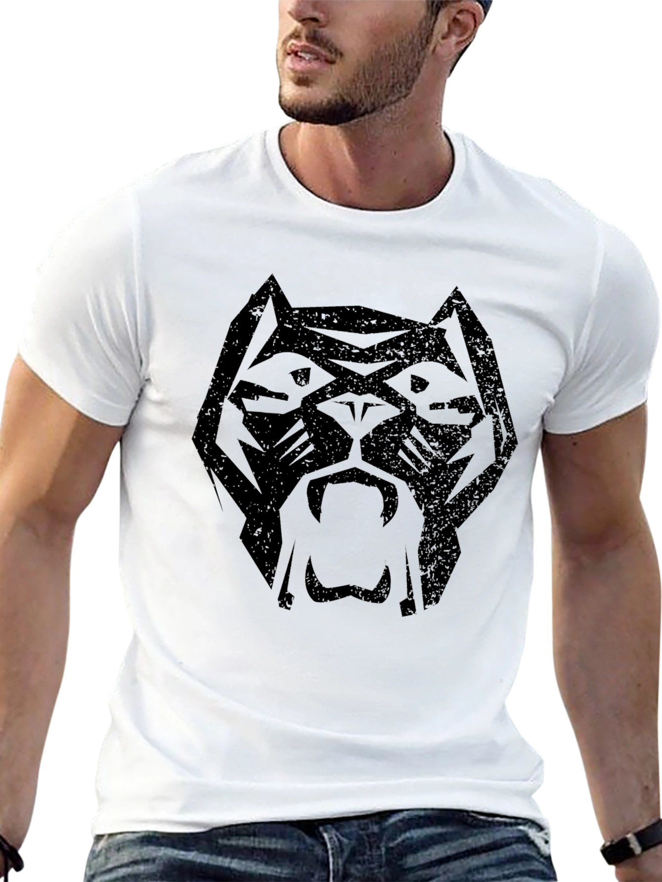 Mens Black Panther Graphic Print Crew Neck T-Shirt