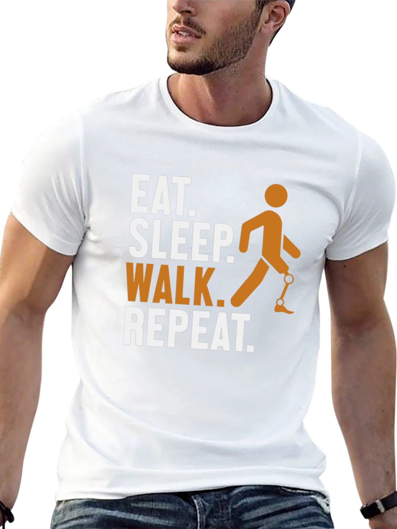 Eat Sleep Walk Repeat Amputee T-Shirt