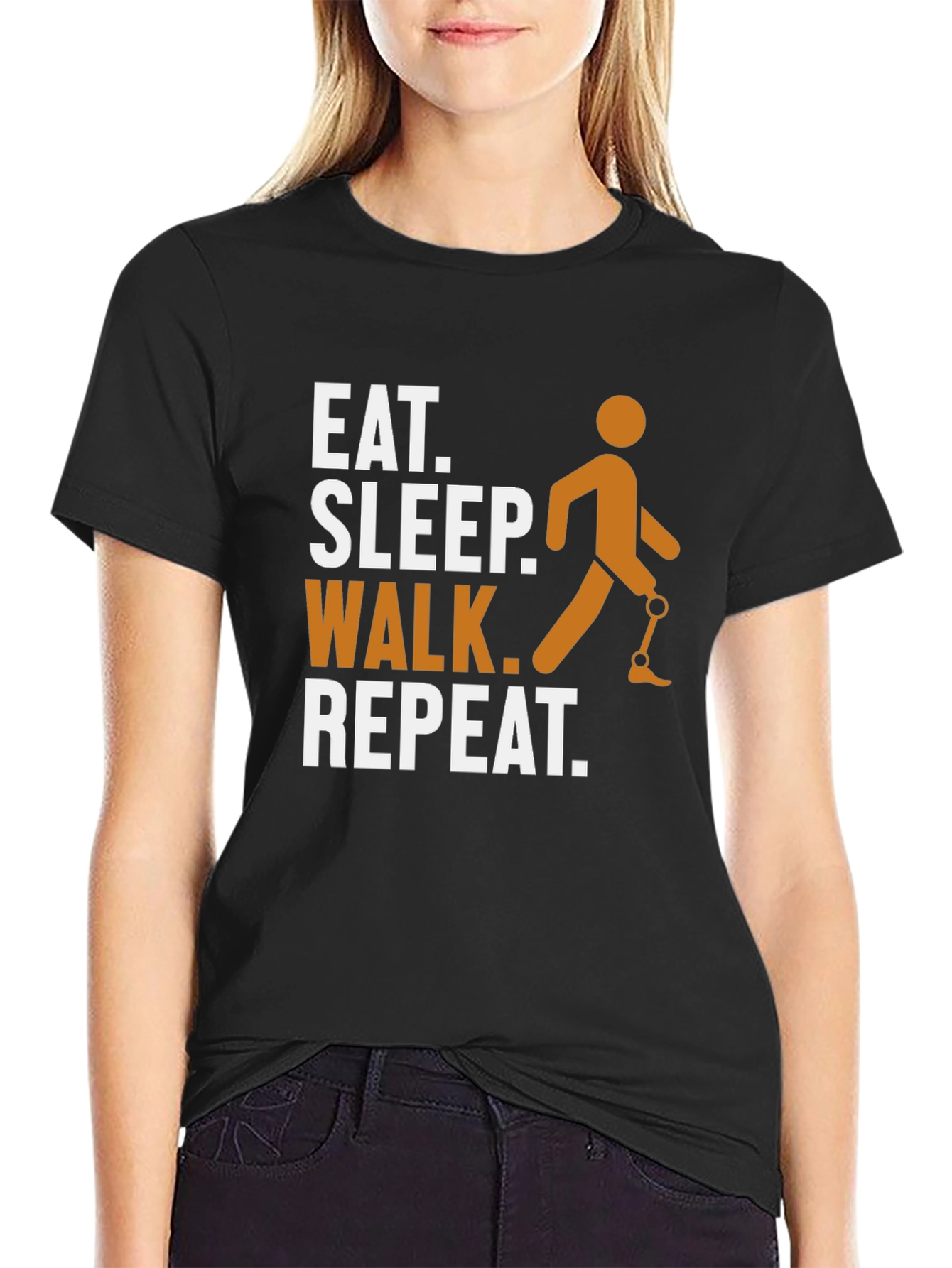 Eat Sleep Walk Repeat Amputee T-Shirt
