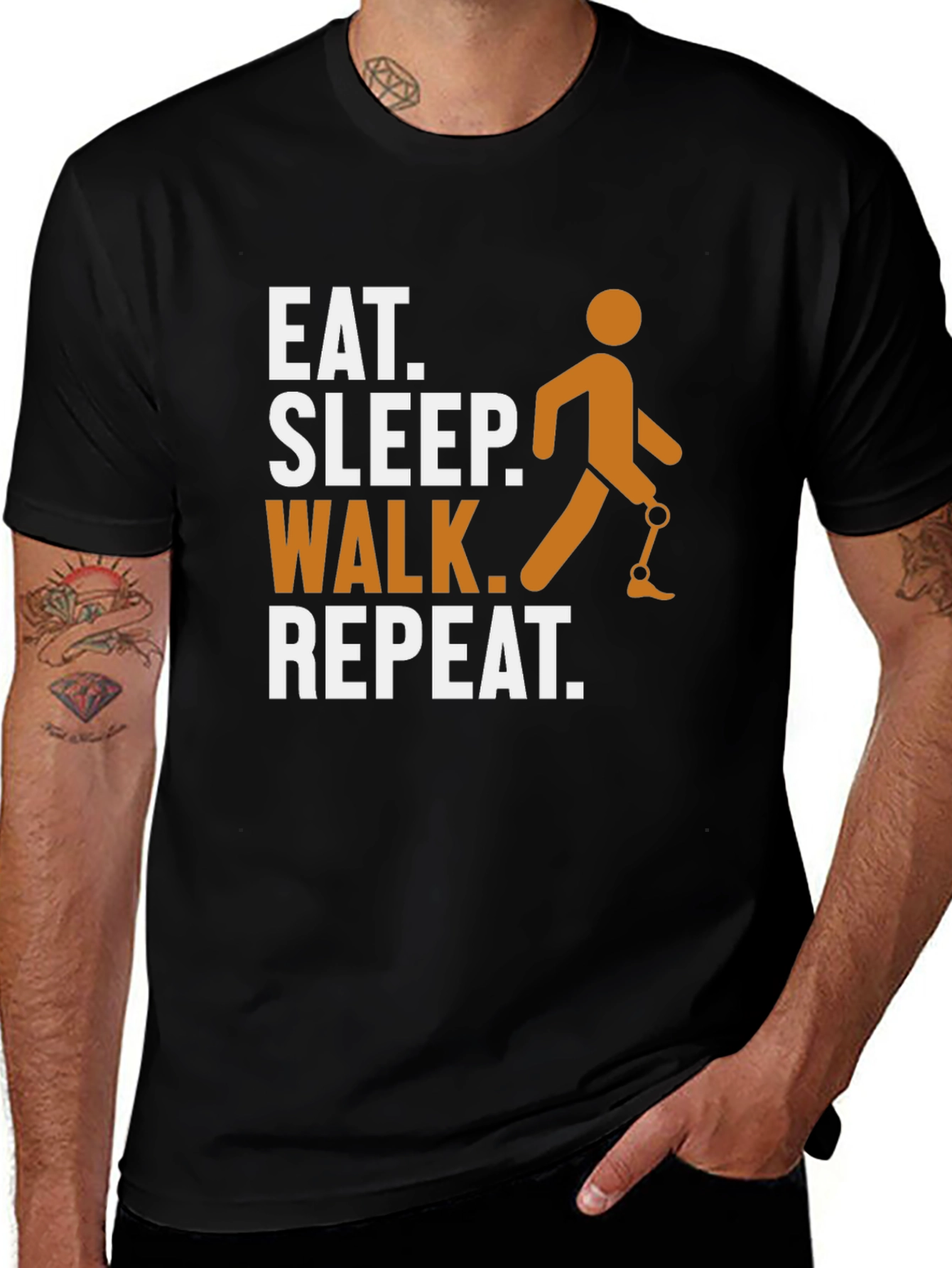 Eat Sleep Walk Repeat Amputee T-Shirt