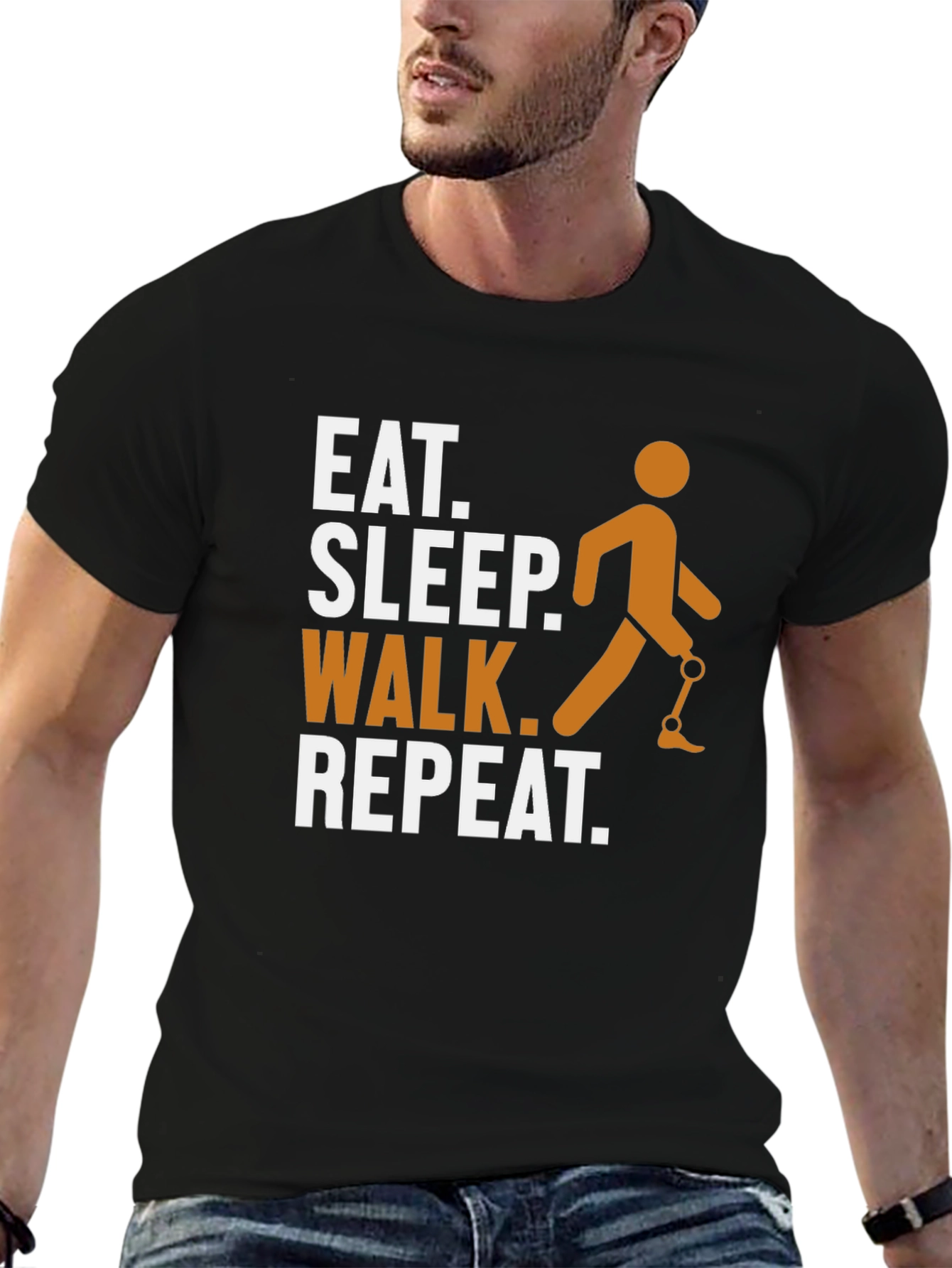 Eat Sleep Walk Repeat Amputee T-Shirt