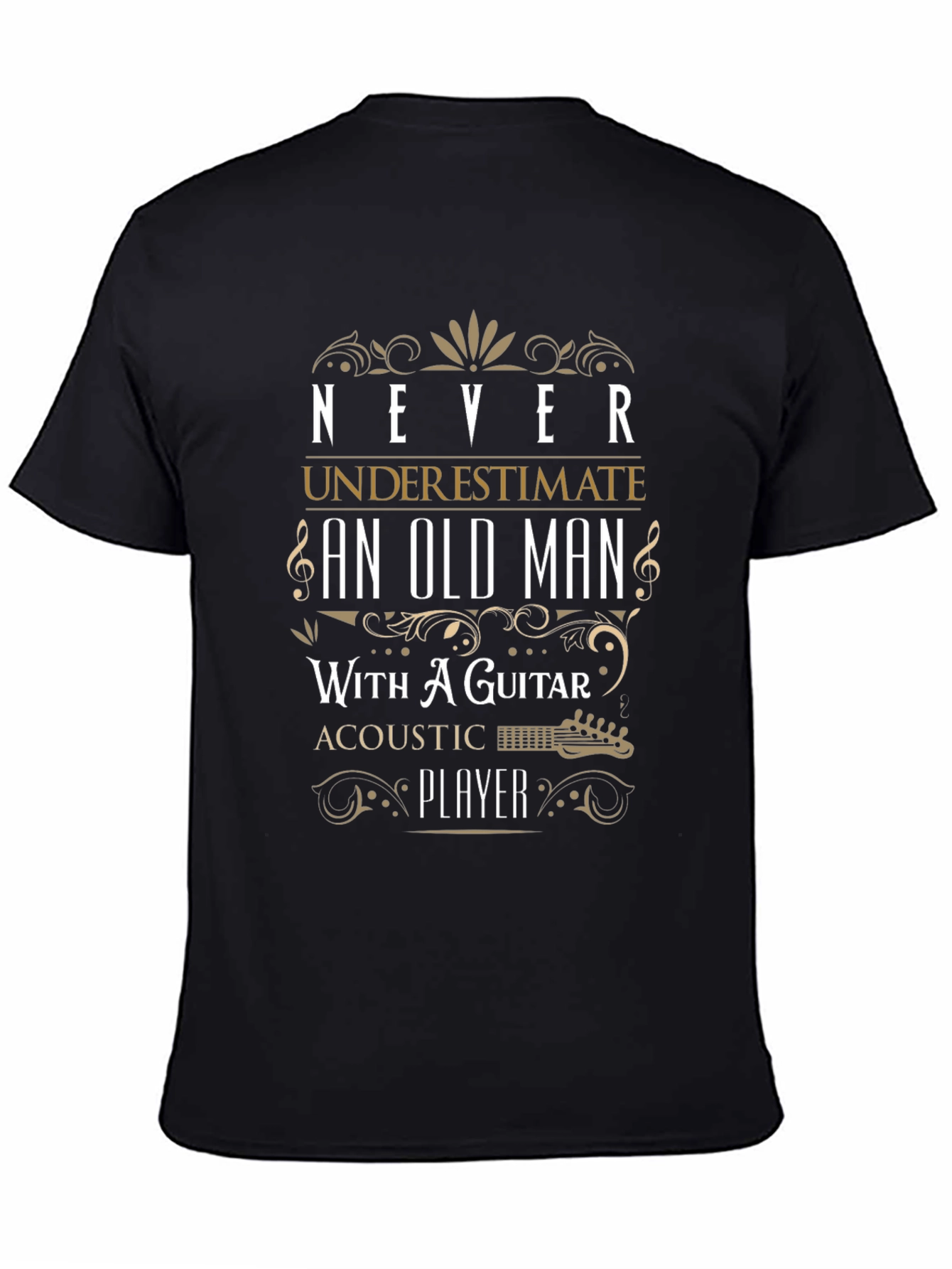 Never Underestimate Old Man With Guitar T-Shirt