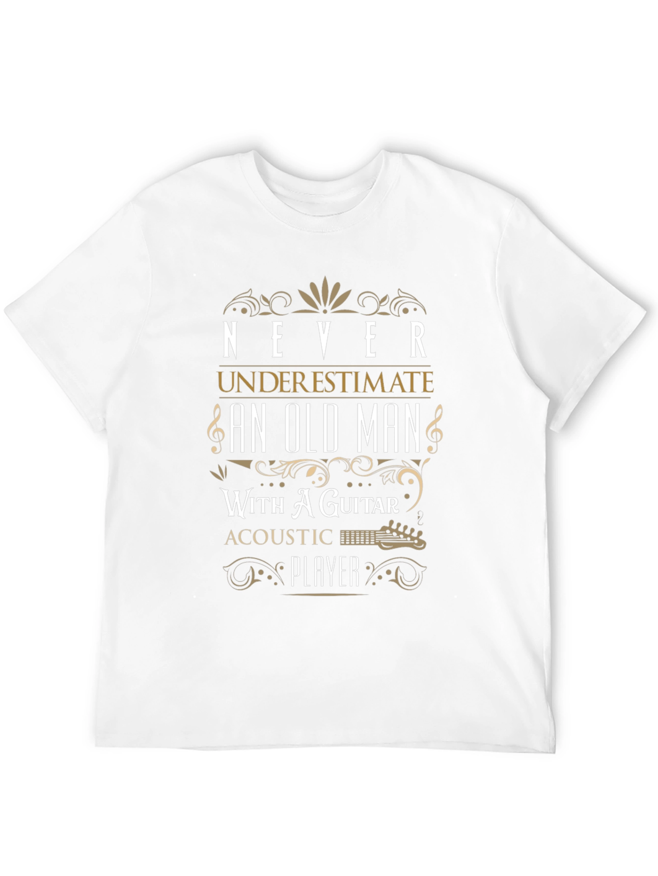 Never Underestimate Old Man With Guitar T-Shirt