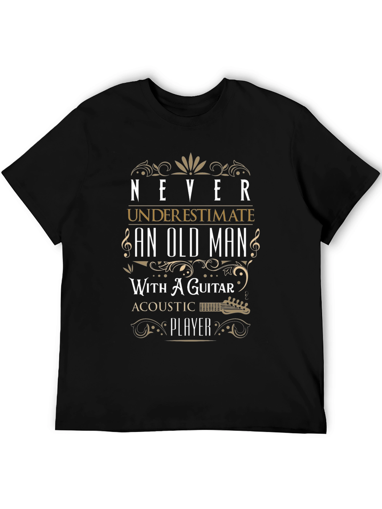 Never Underestimate Old Man With Guitar T-Shirt