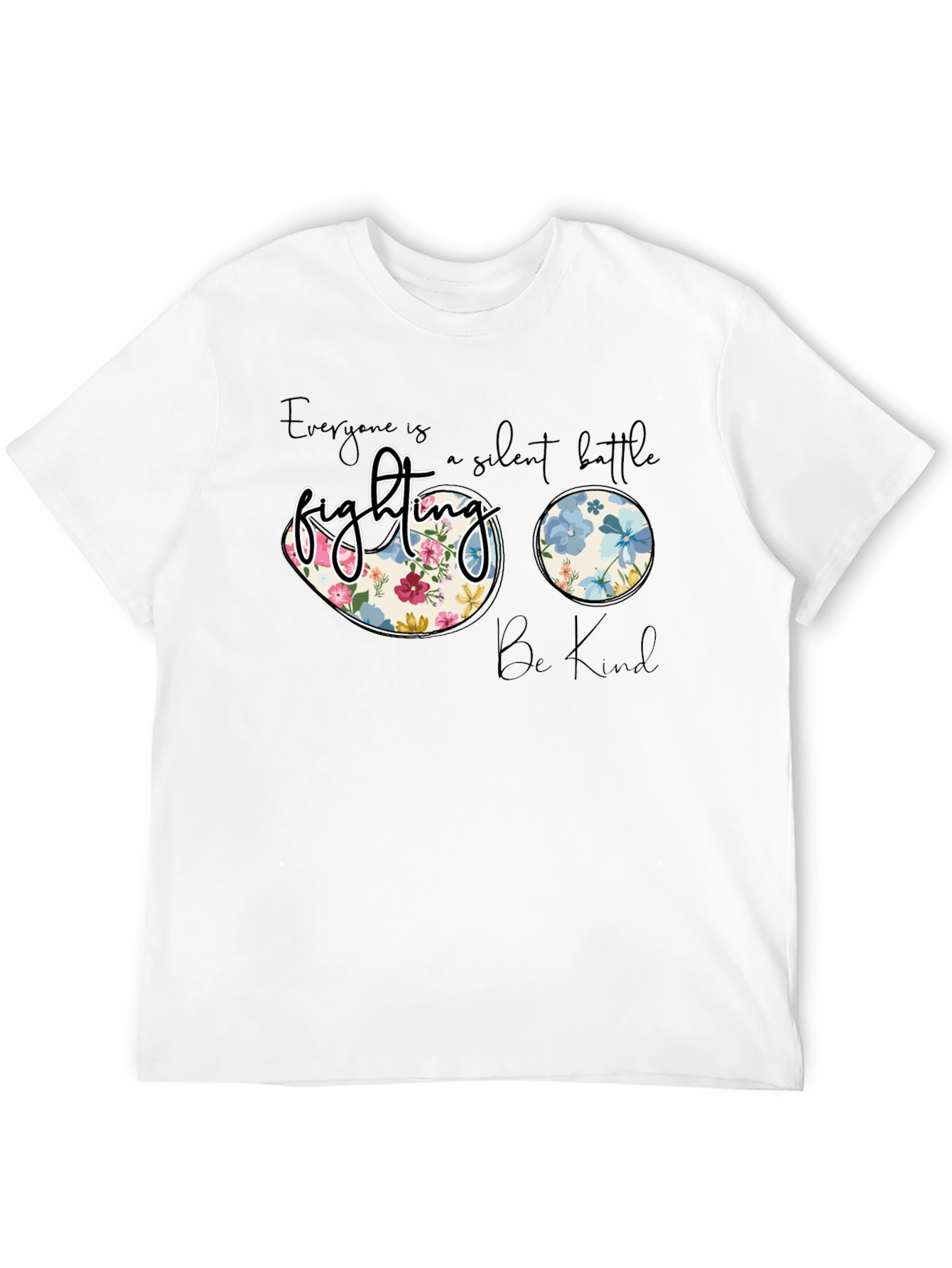 Floral Fighting Graphic Tee - Be Kind Shirt