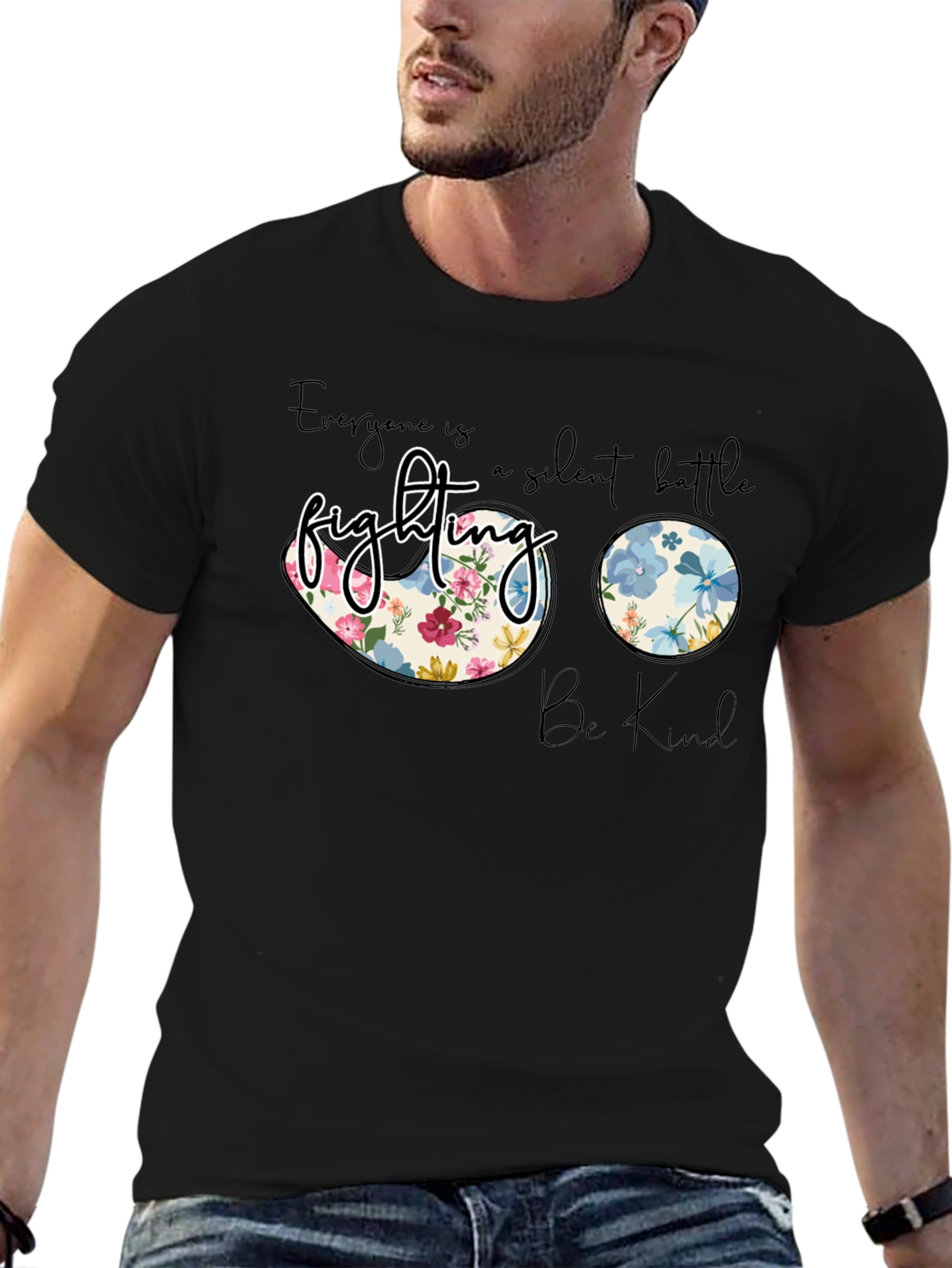 Floral Fighting Graphic Tee - Be Kind Shirt