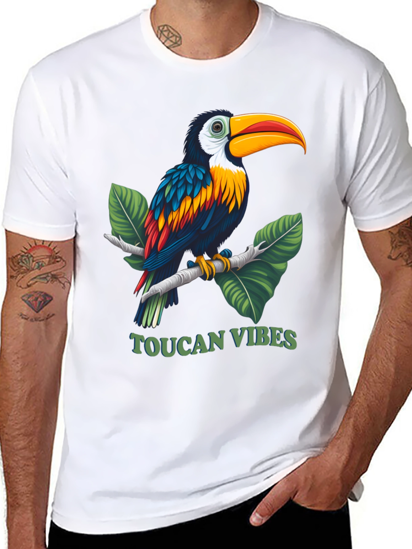 Toucan Vibes Graphic Tee - Tropical Bird T-Shirt