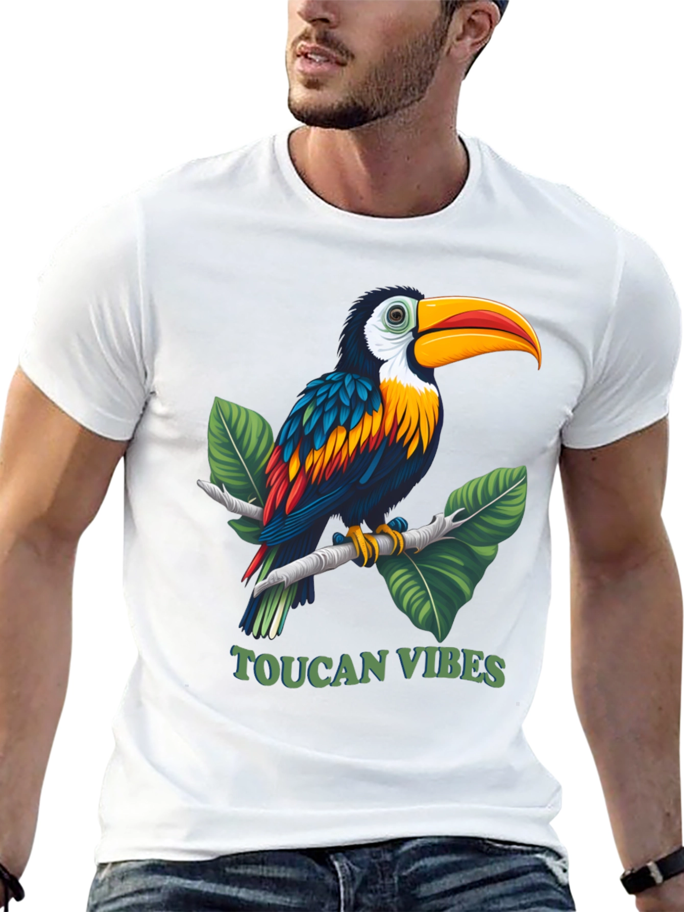 Toucan Vibes Graphic Tee - Tropical Bird T-Shirt