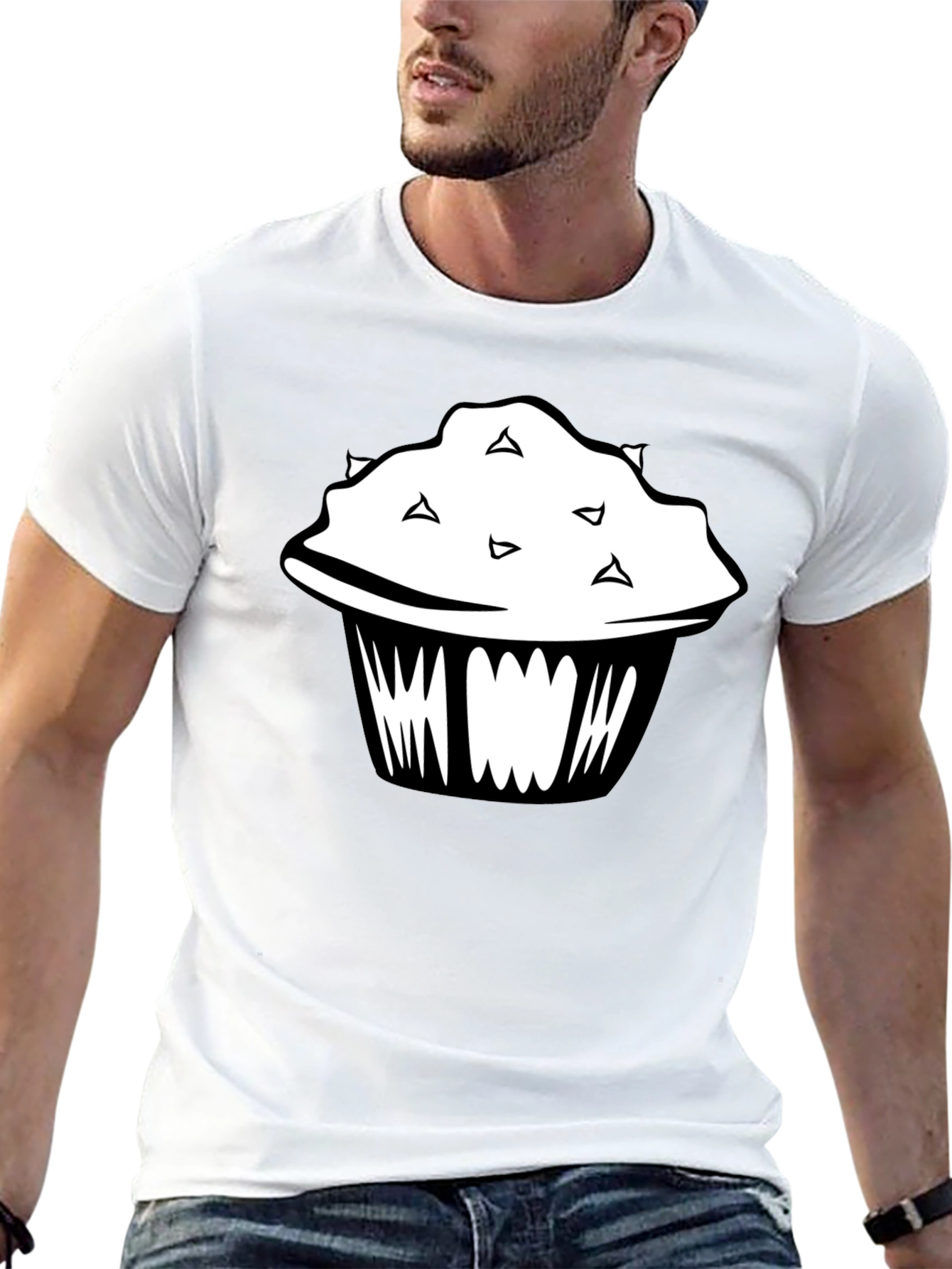 Black Muffin Graphic T-Shirt - Casual Style