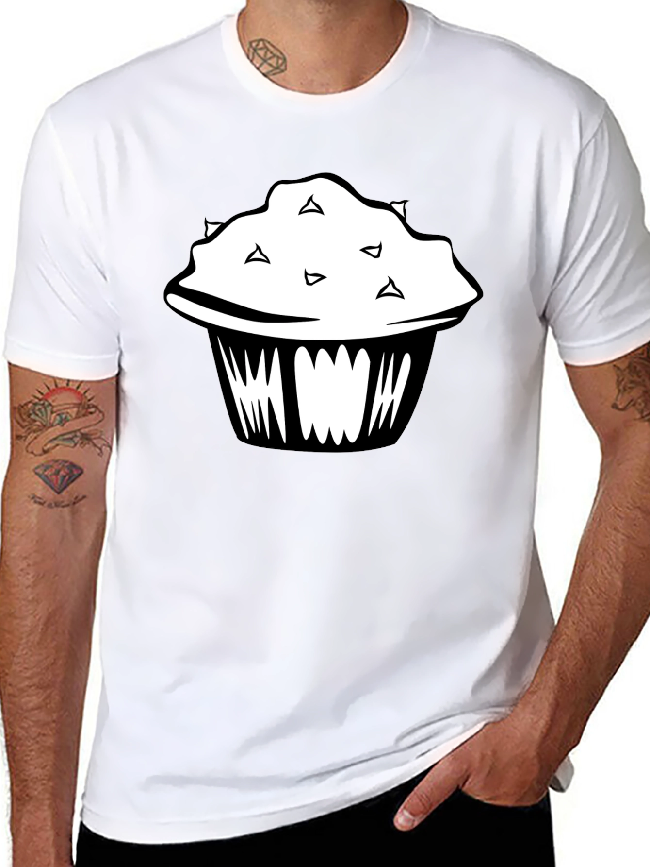 Black Muffin Graphic T-Shirt - Casual Style
