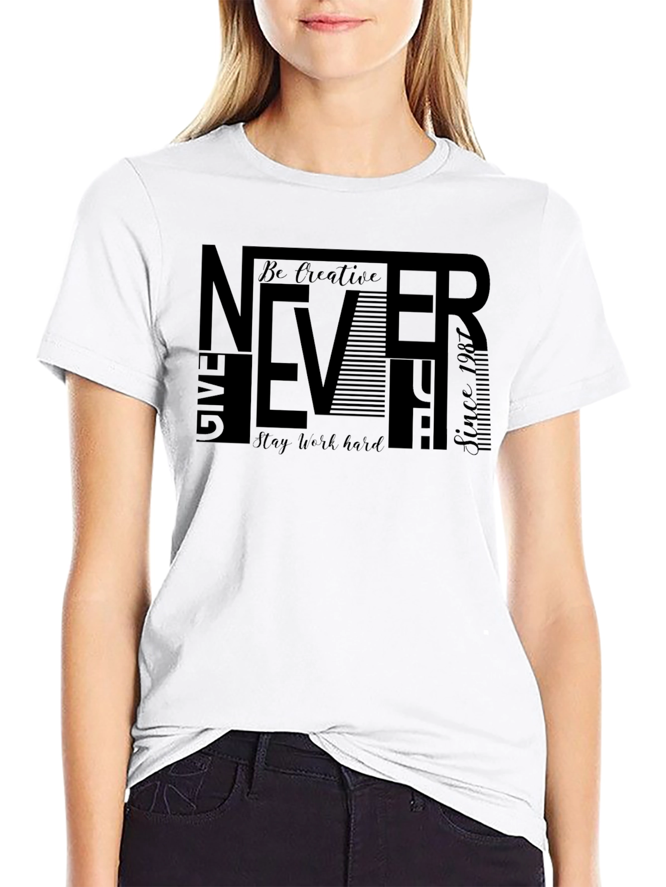 Never Give Up Graphic Tee - Menswear