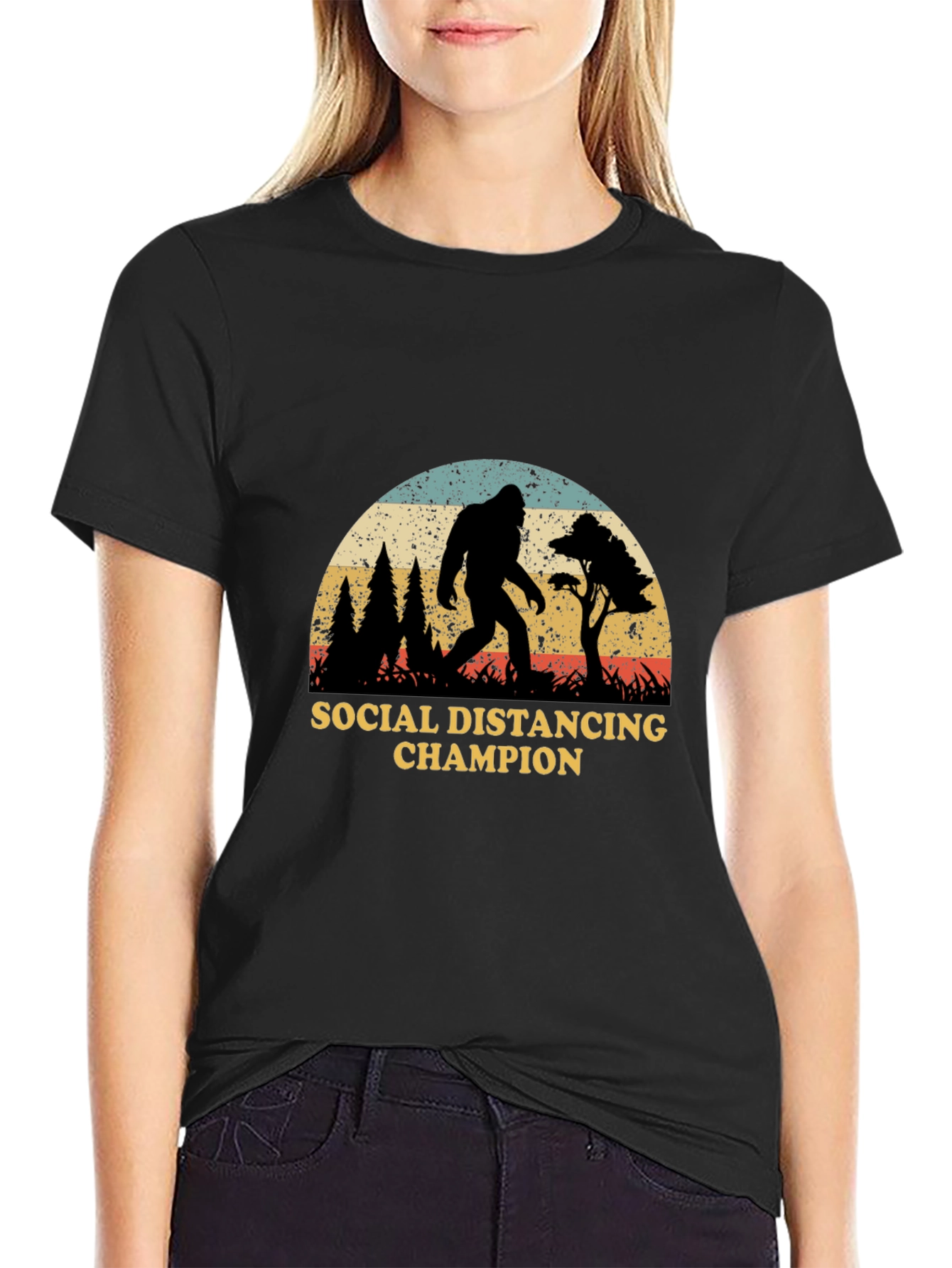 Social Distancing Champion Bigfoot T-Shirt