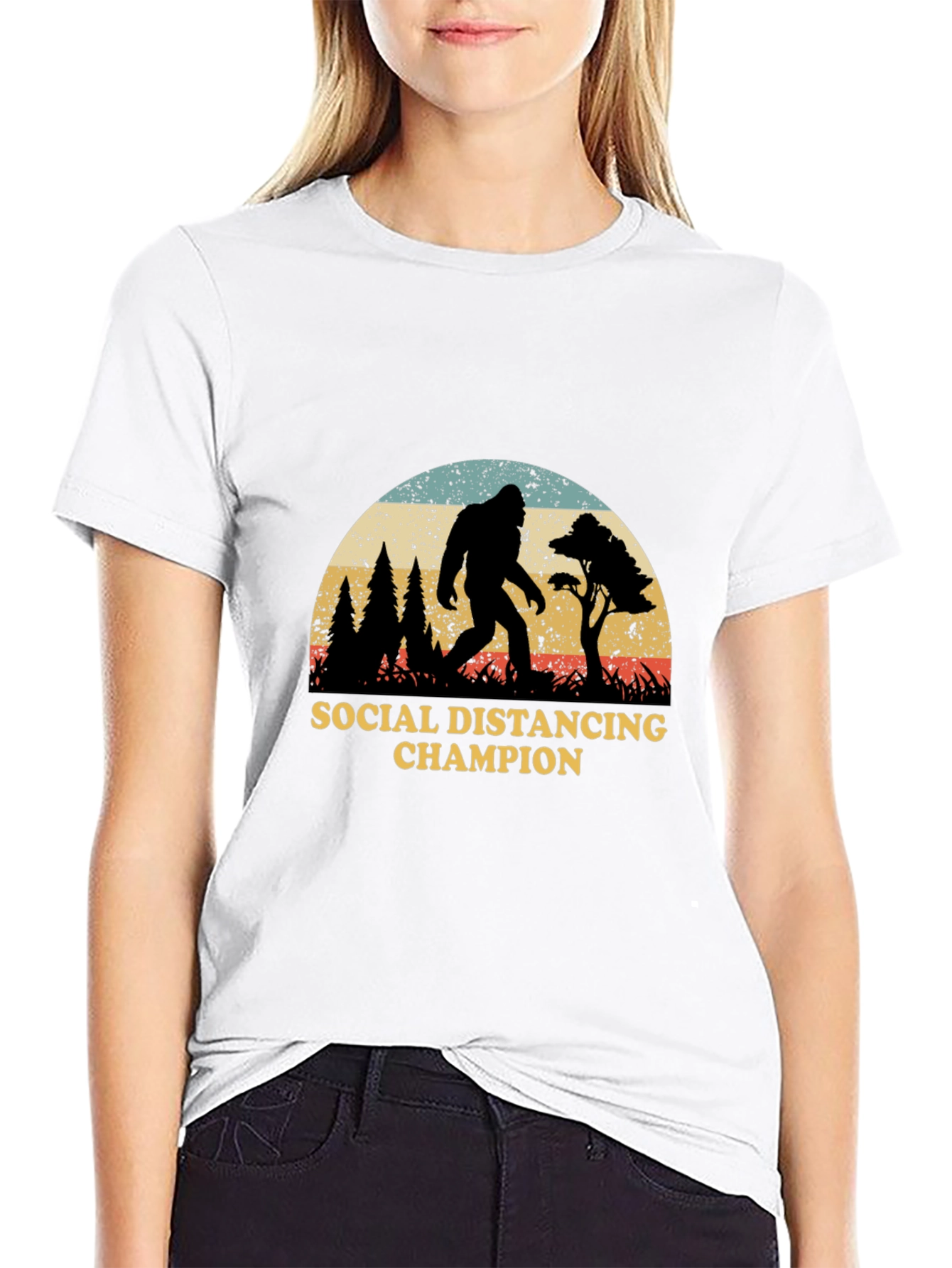 Social Distancing Champion Bigfoot T-Shirt