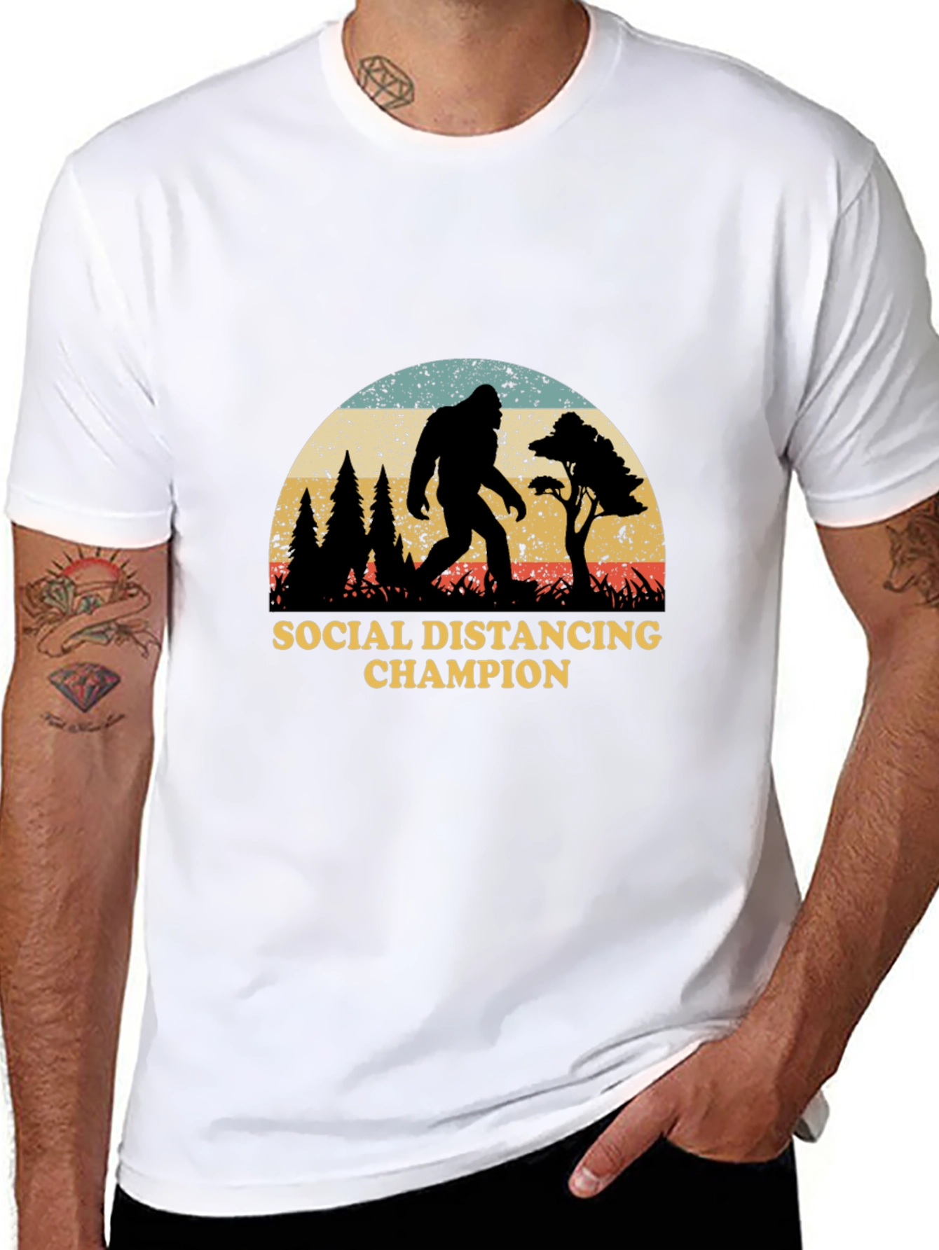 Social Distancing Champion Bigfoot T-Shirt