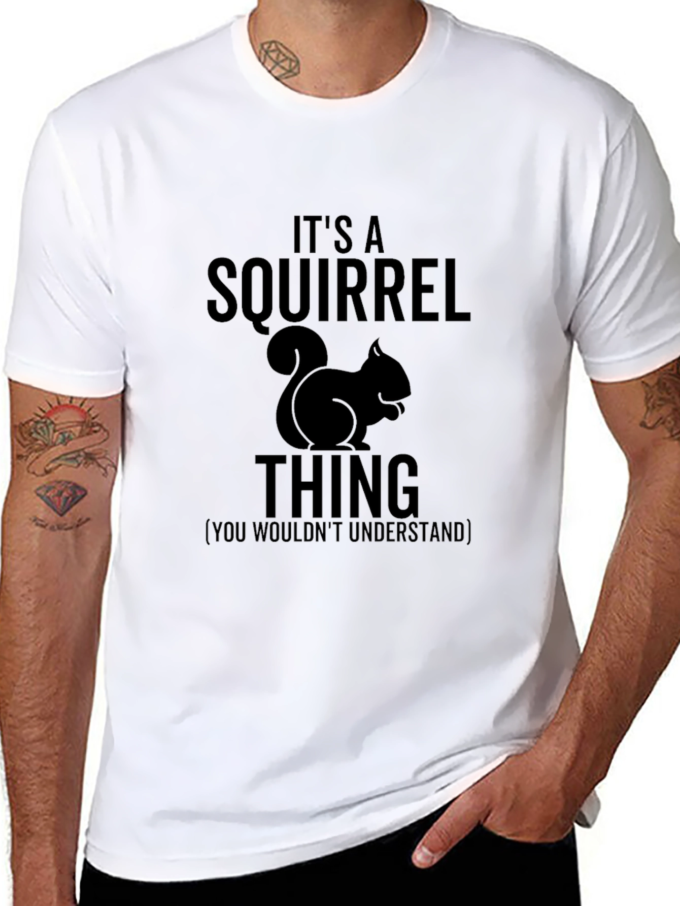 Its A Squirrel Thing Graphic Tee - Black