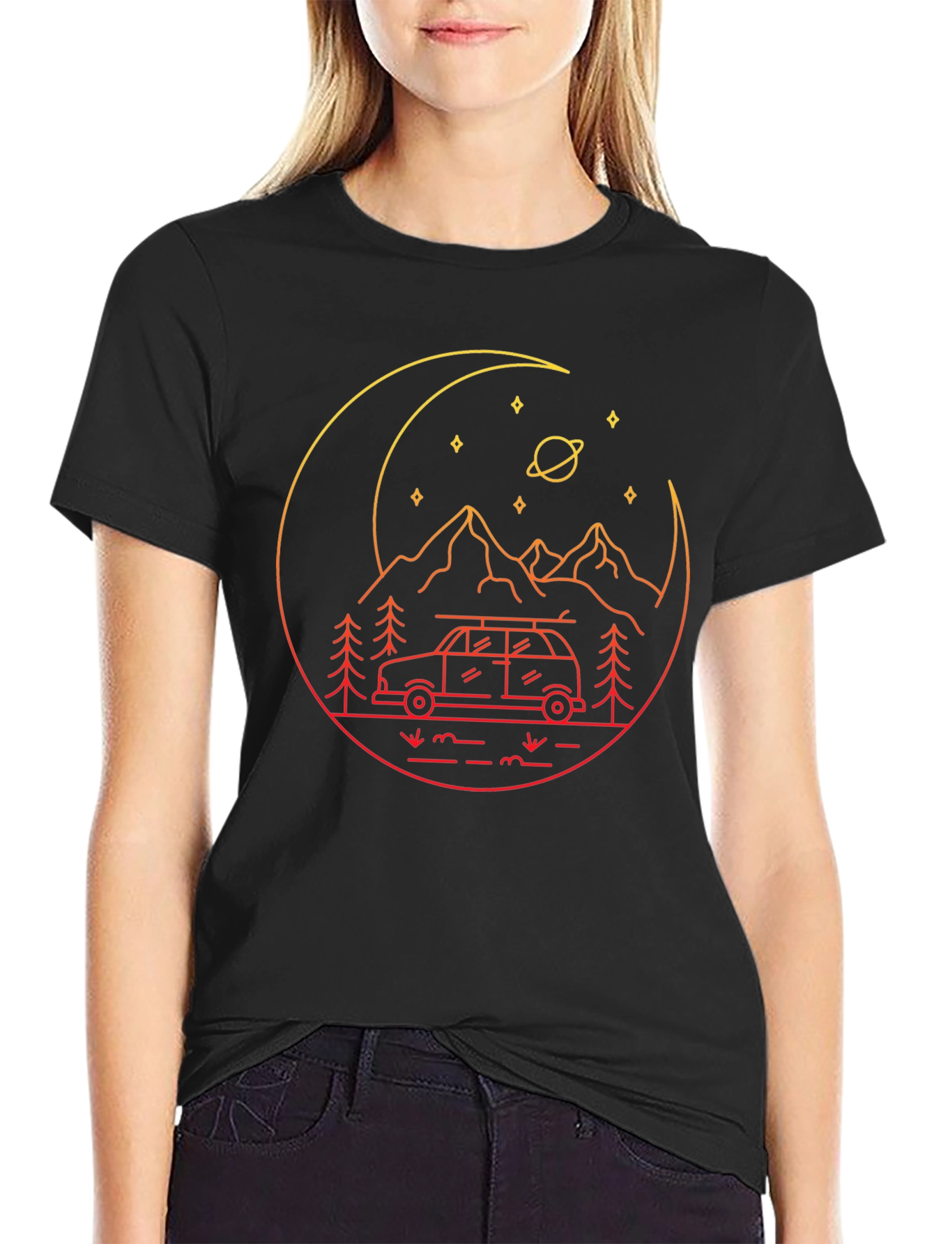 Retro Adventure Graphic Tee - Black