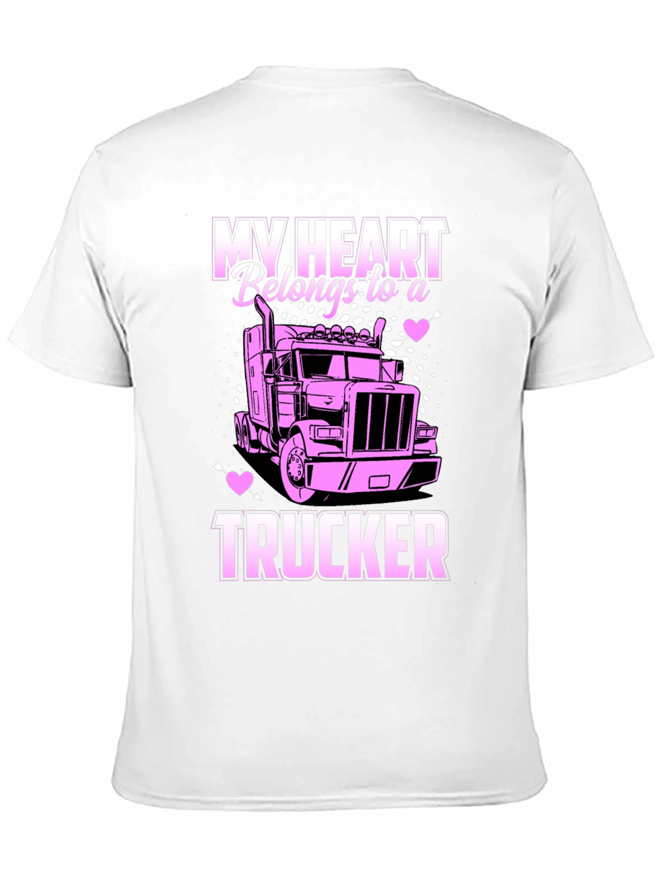 My Heart Belongs To A Trucker Black T-Shirt