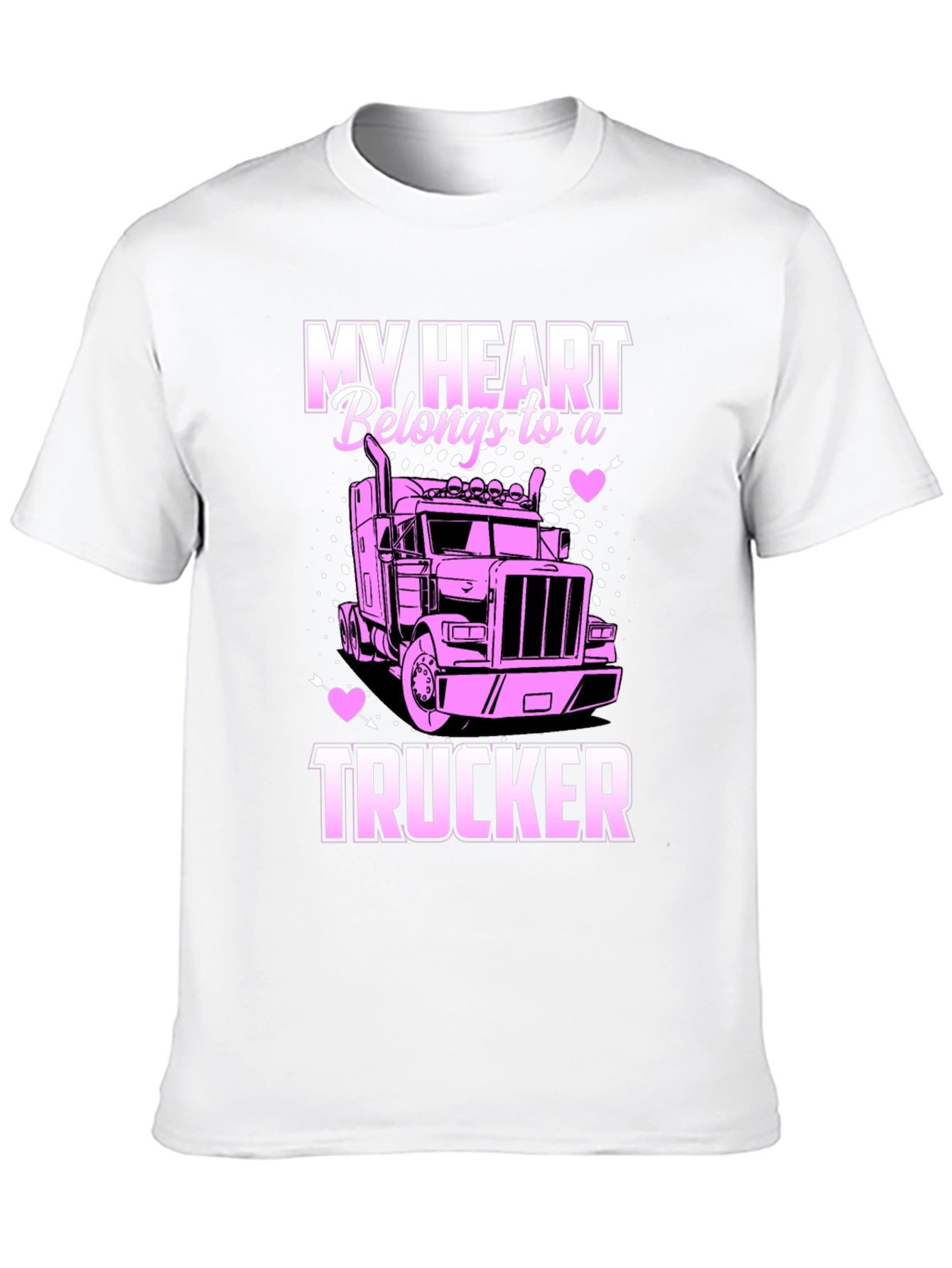 My Heart Belongs To A Trucker Black T-Shirt