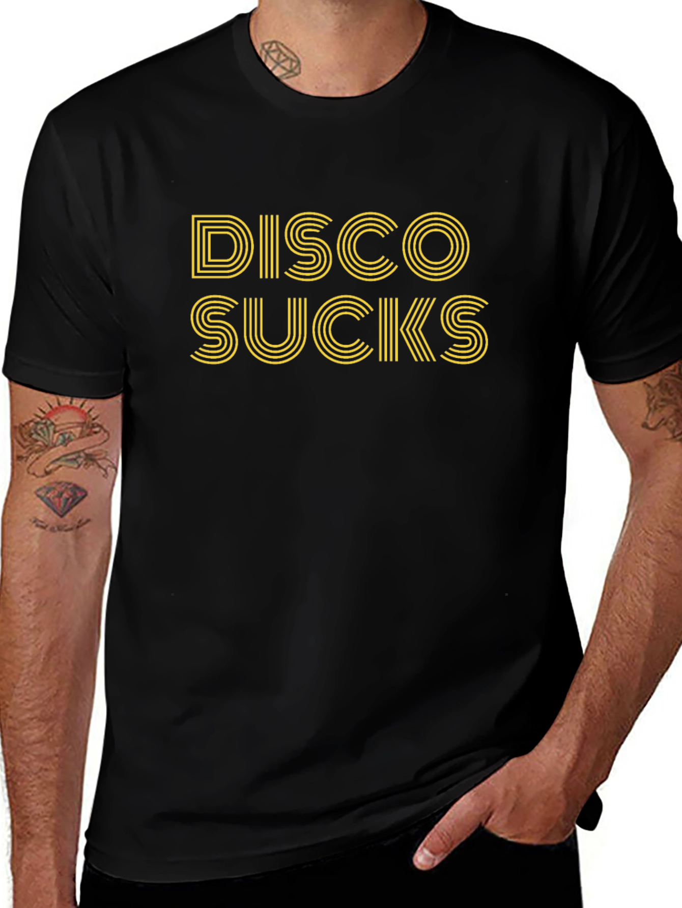 Disco Sucks Graphic Tee - Black Cotton T-Shirt