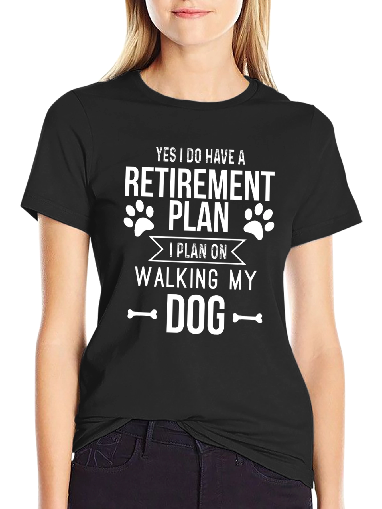 Retirement Plan Walking Dog Graphic T-Shirt
