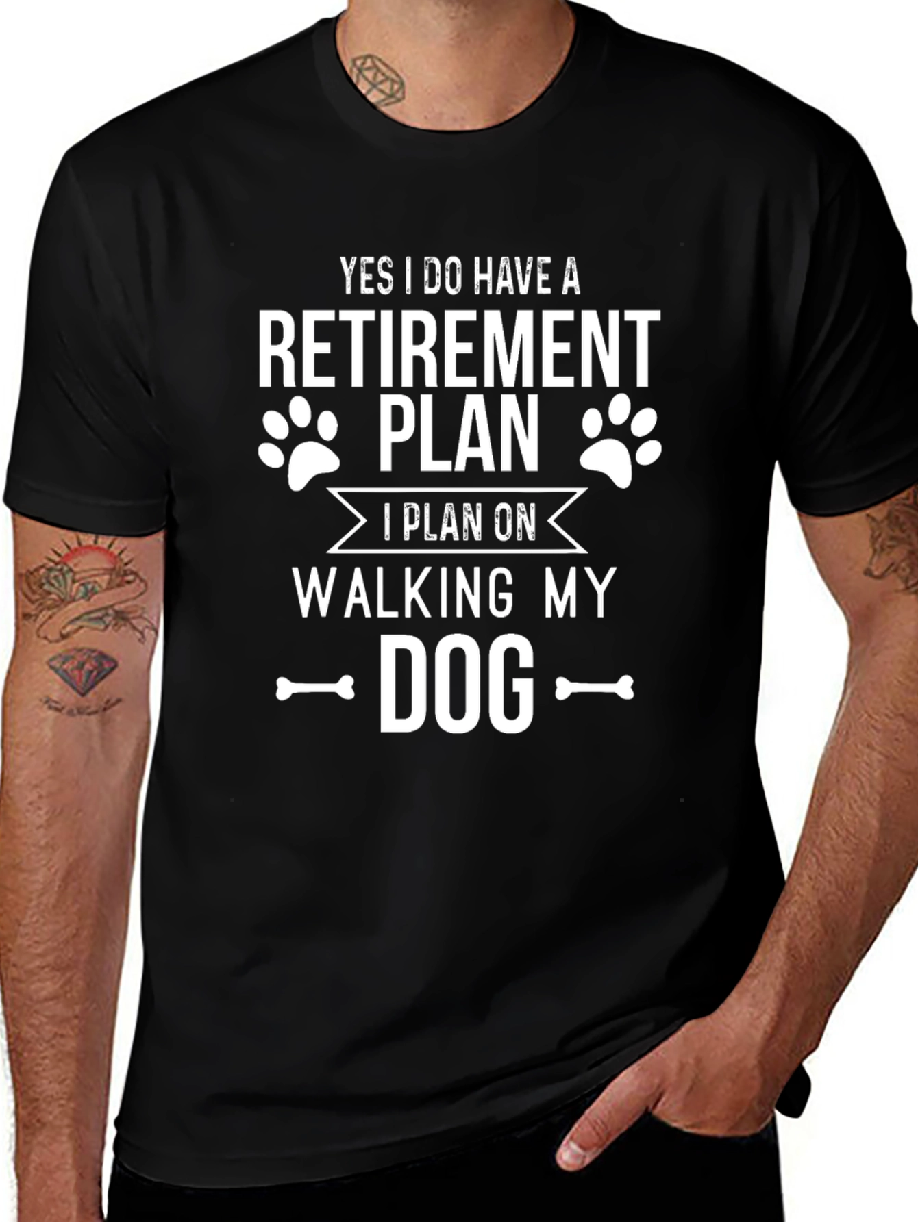 Retirement Plan Walking Dog Graphic T-Shirt
