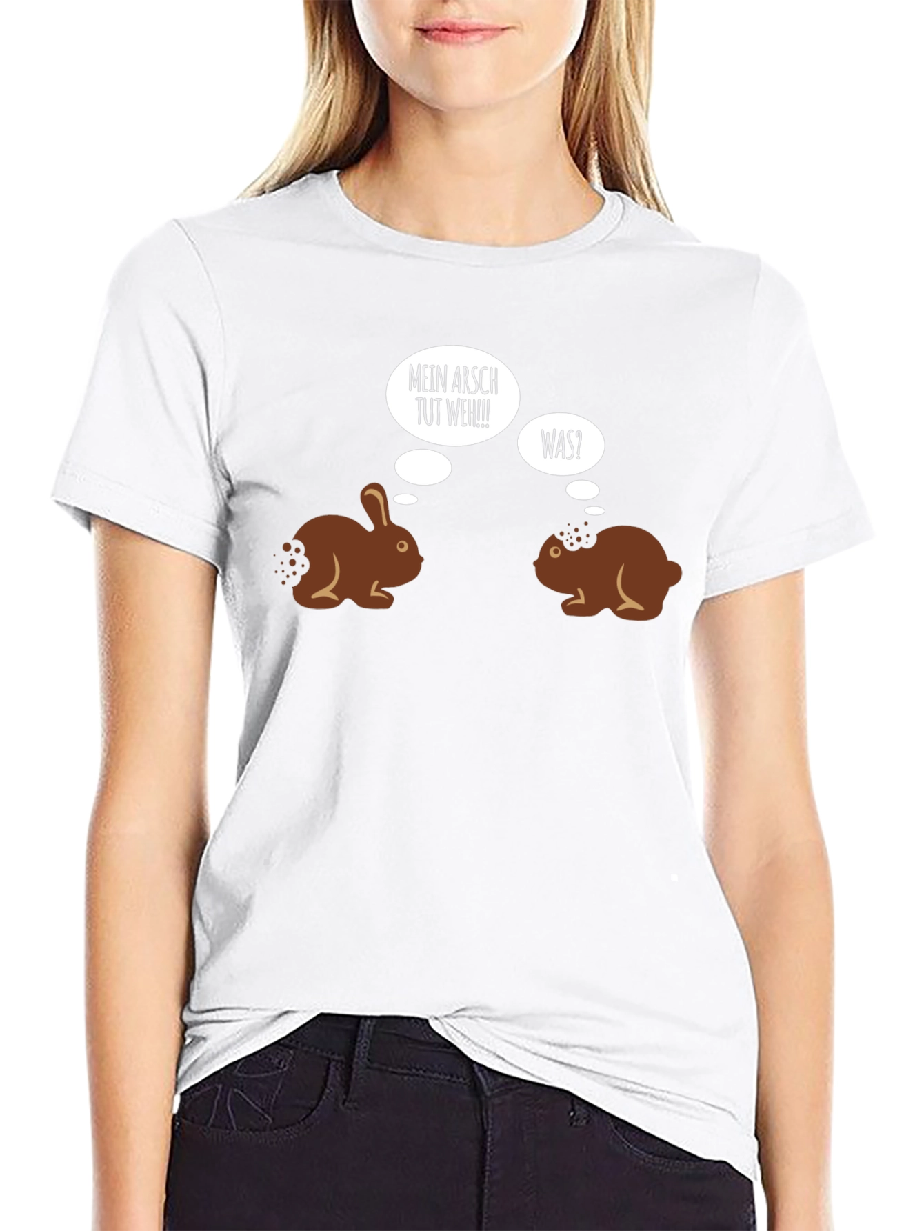 Funny Chocolate Bunny T-Shirt - Mein Arsch Tut Weh