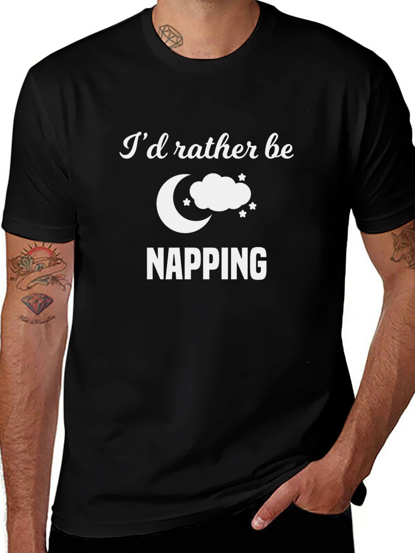 Id Rather Be Napping T-Shirt - Black Cotton Tee