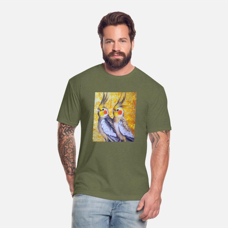 Cockatiel Couple Portrait Gustav Klimt Art Style