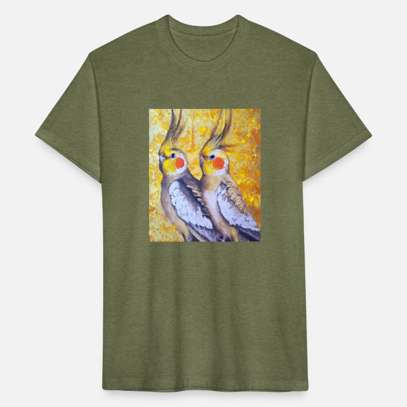 Cockatiel Couple Portrait Gustav Klimt Art Style