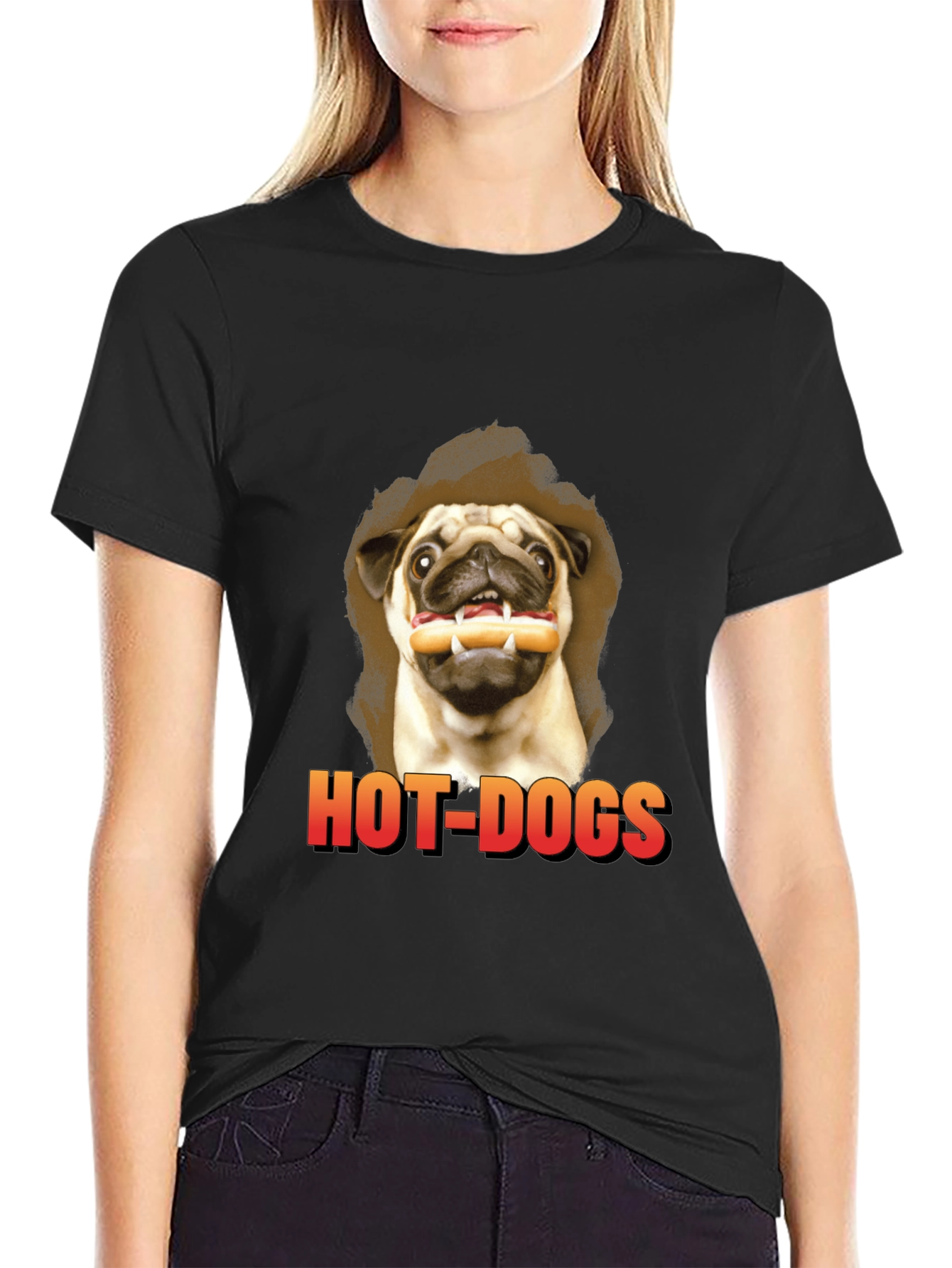 Pug Hot Dogs T-Shirt - Funny Dog Graphic Tee