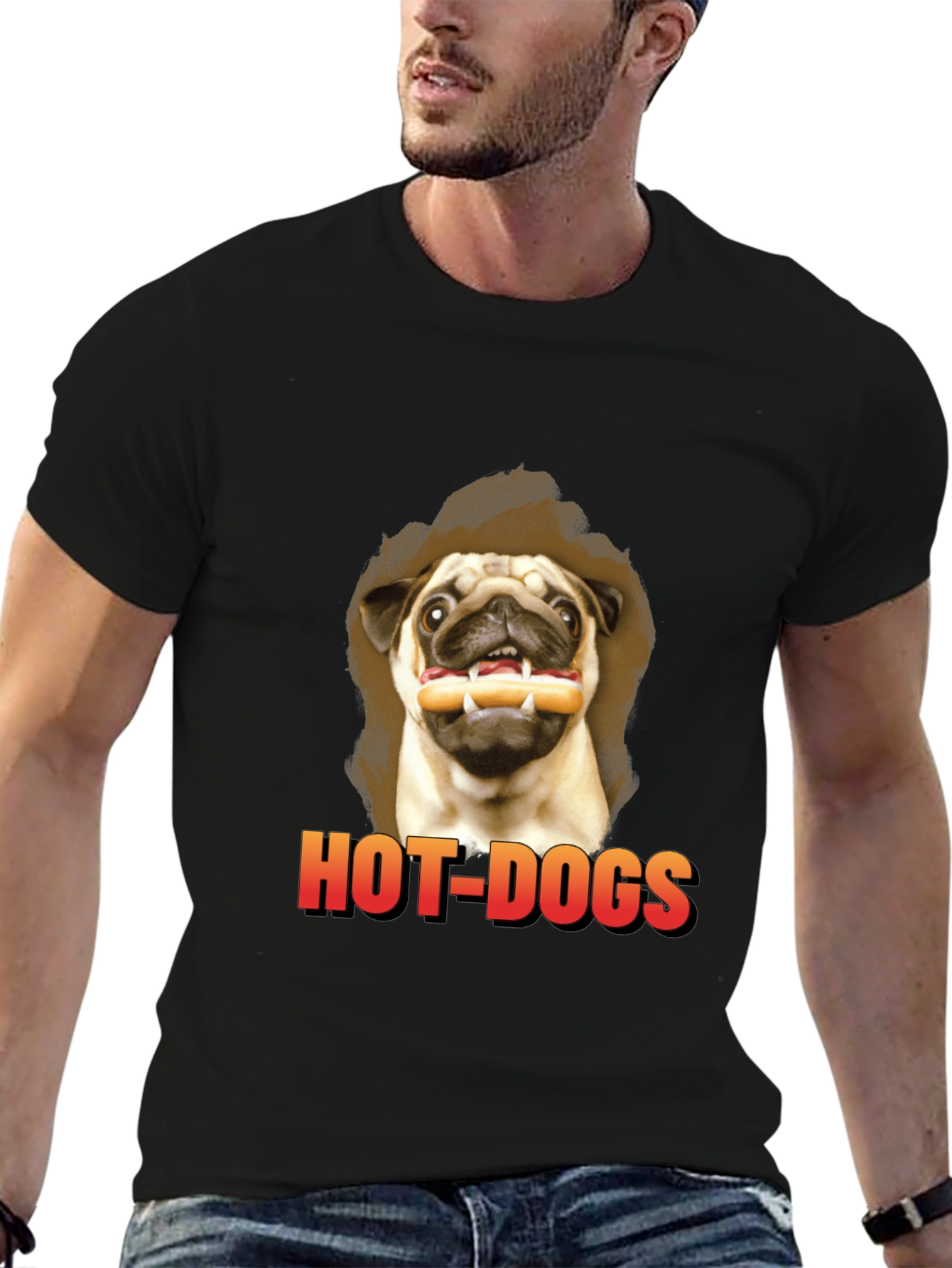 Pug Hot Dogs T-Shirt - Funny Dog Graphic Tee