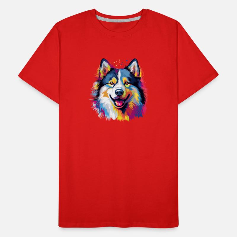Colorful Alaskan Malamute Dog Painted