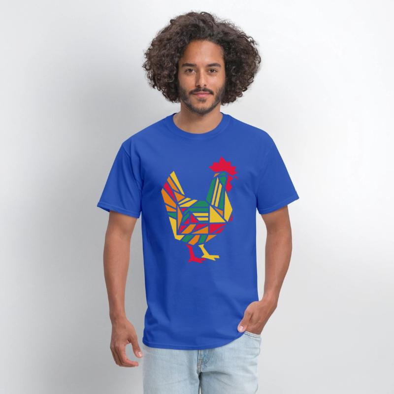 Colorful Geometric Farm Animal Graphic - Rooster