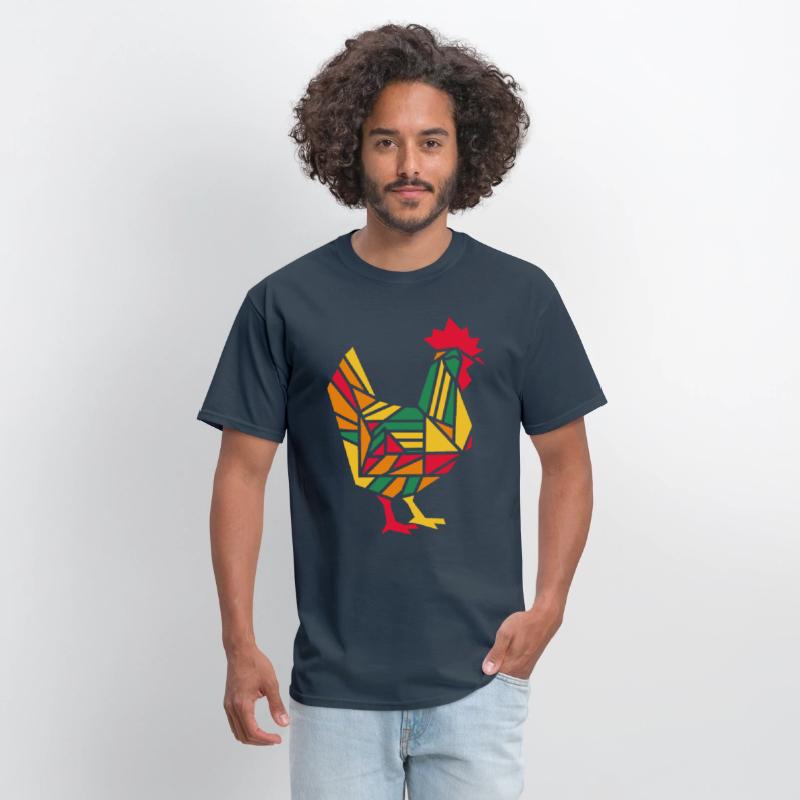 Colorful Geometric Farm Animal Graphic - Rooster