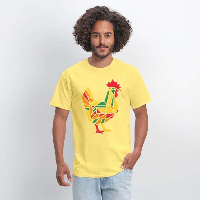 Colorful Geometric Farm Animal Graphic - Rooster