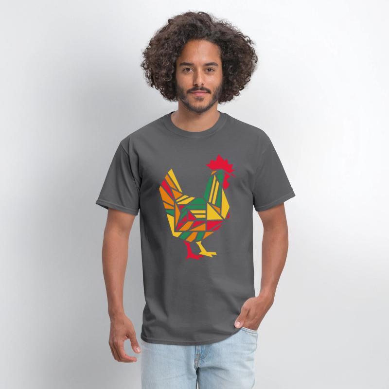 Colorful Geometric Farm Animal Graphic - Rooster