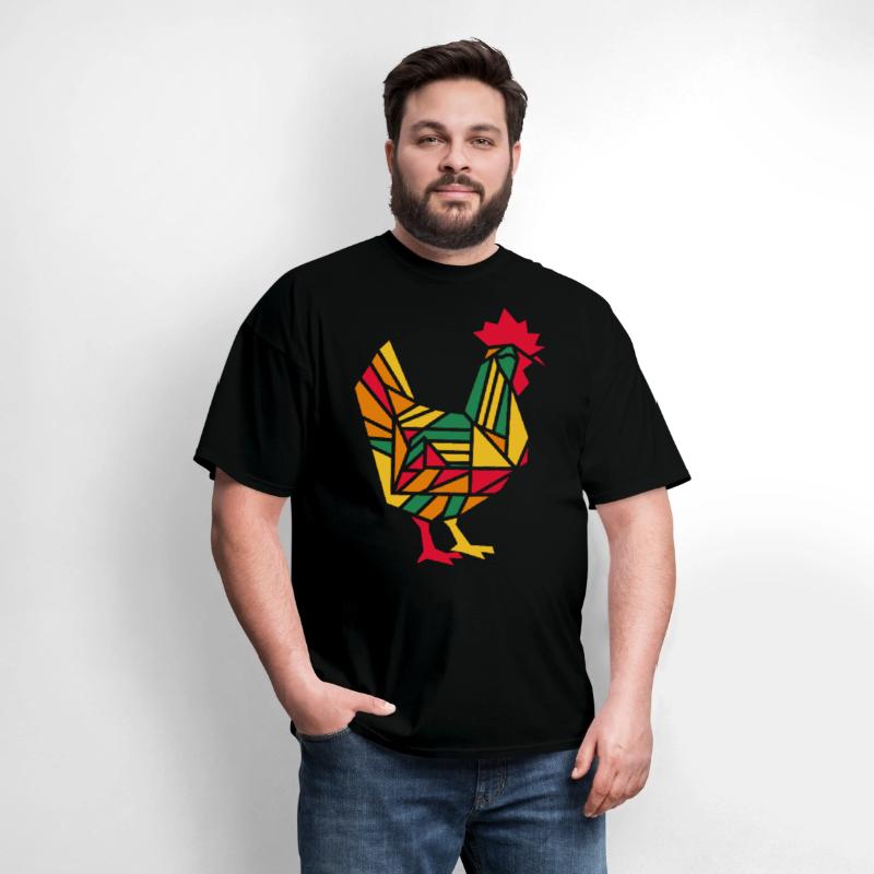 Colorful Geometric Farm Animal Graphic - Rooster
