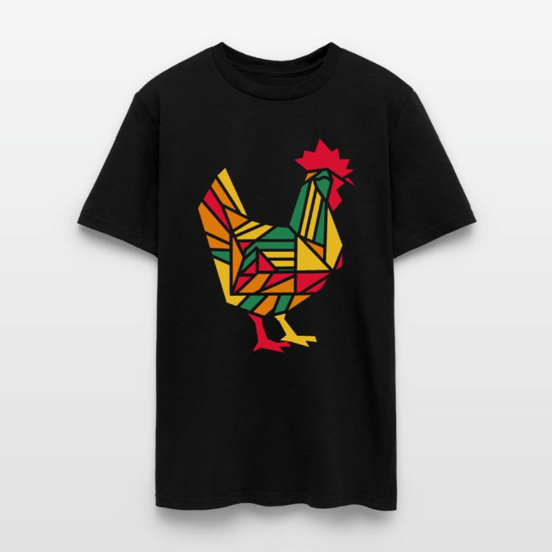 Colorful Geometric Farm Animal Graphic - Rooster