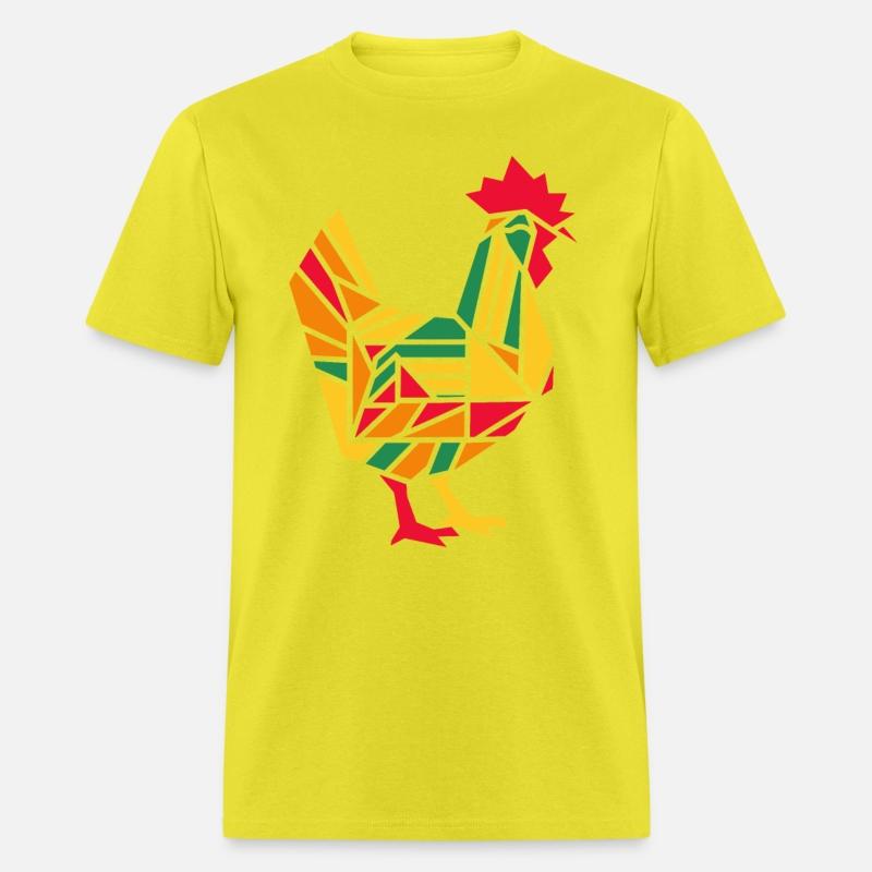 Colorful Geometric Farm Animal Graphic - Rooster