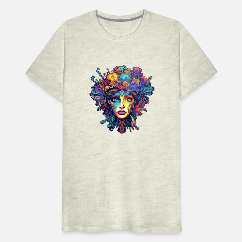Colorful Medusa With Paint Swirls For Hair