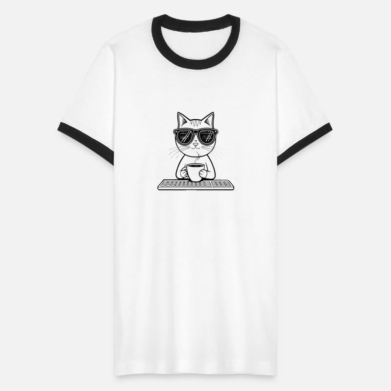cool cat with coding glasses reflections show