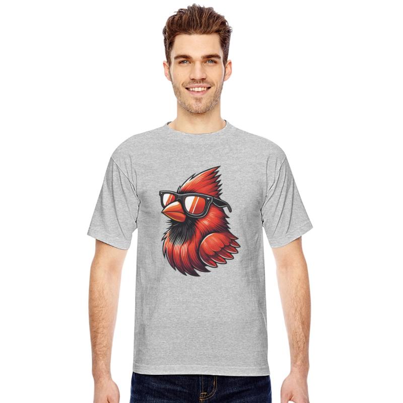 Cool Northern Cardinal Bird Wearing Sunglasses